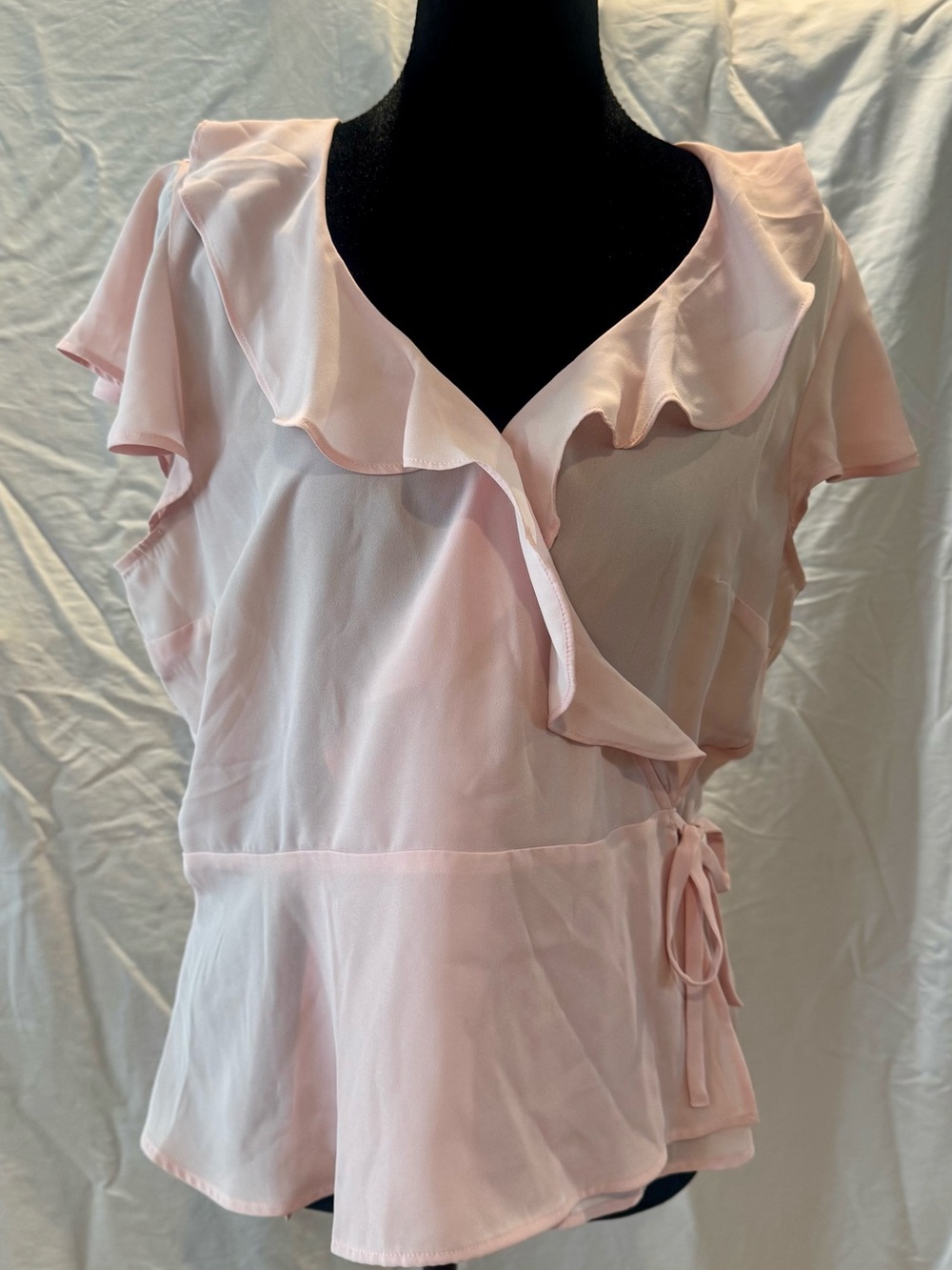 Banana Republic Pale Pink Ruffled Wrap Top